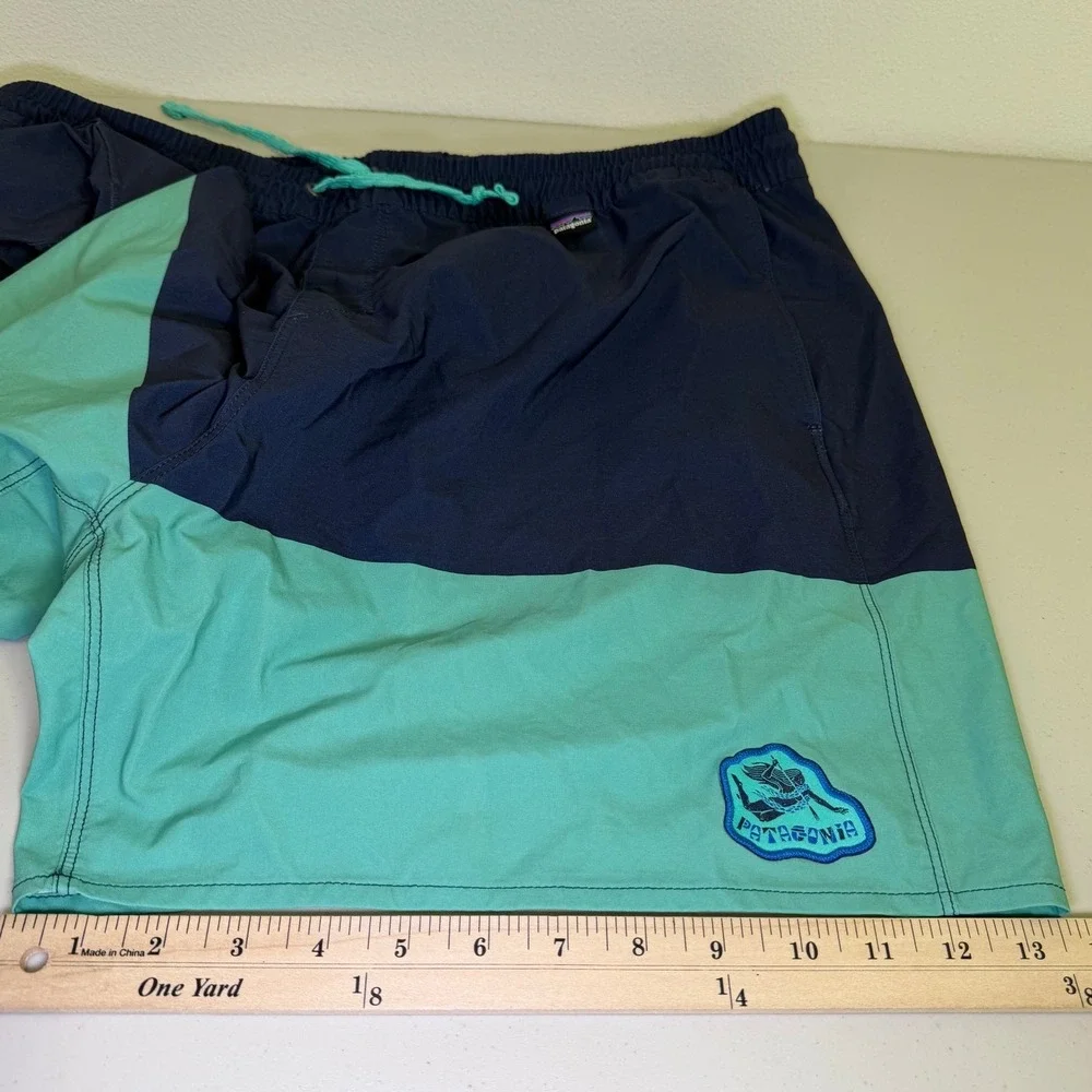 Patagonia Hydro Series Boardshorts Men's XL Blue Teal Swim Trunks Pockets‎